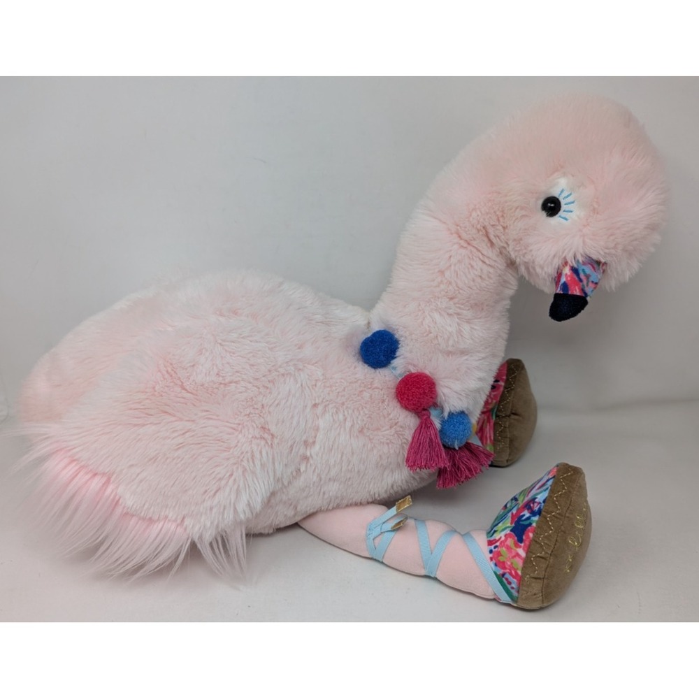 Lilly Pulitzer X Pottery Barn Kids Fancy Flamingo Plush Stuffed Animal VTG